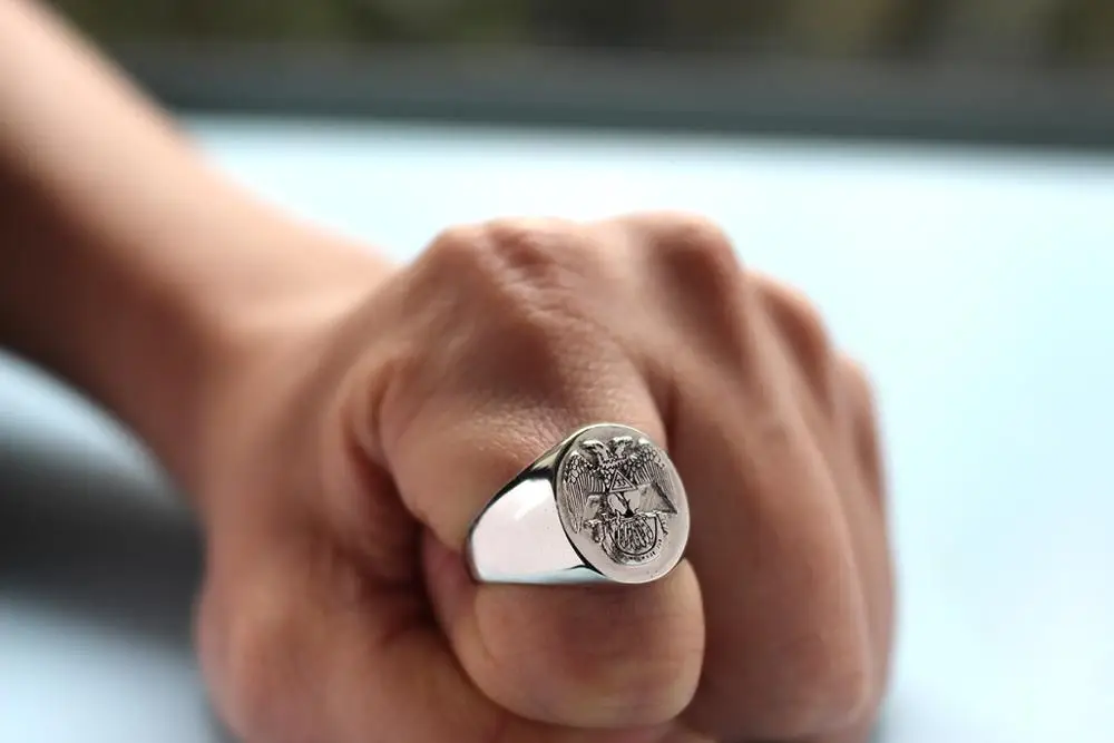 Для мужчин череп символ масон, масонство масонские 925 серебряное кольцо