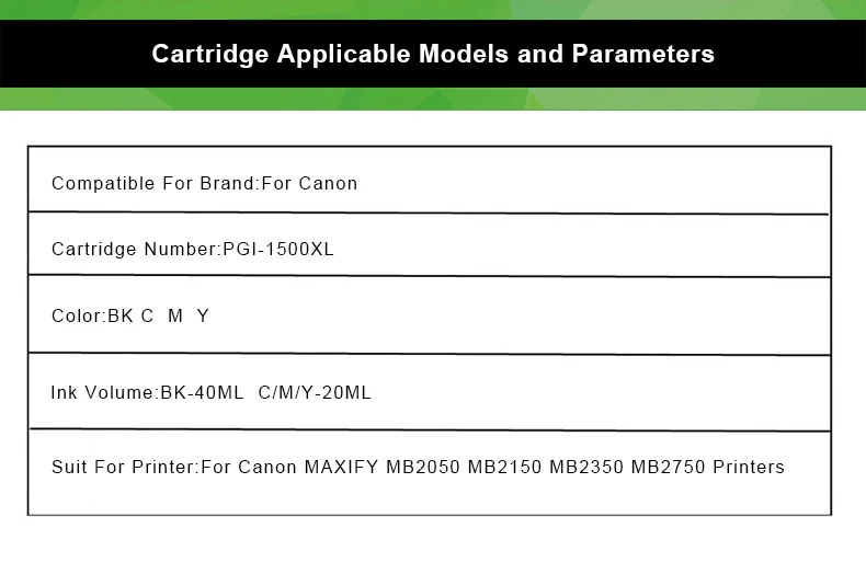 Inkarena 4 цвета Comaptible картридж для принтера Canon PGI-1500 PGI 1500 MAXIFY MB-2050 MB-2150 MB-2300 MB-2350 MB-2355 с чипами