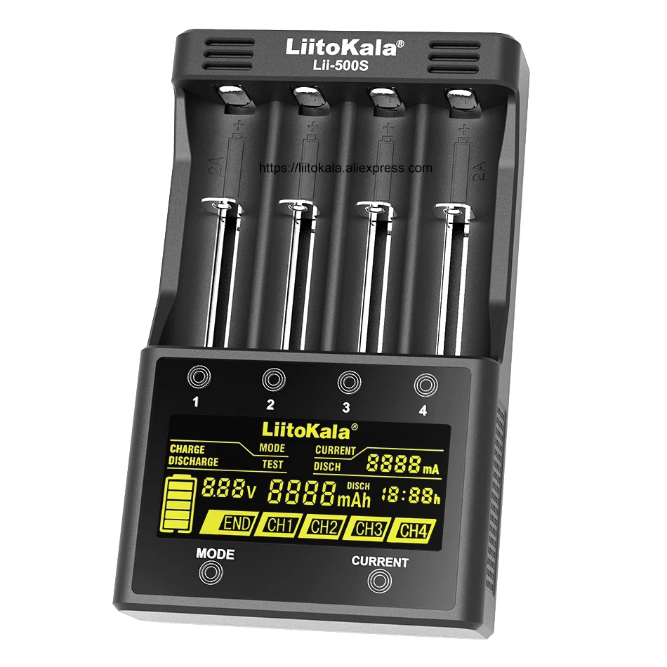 LiitoKala Lii-S6 Lii-PD4 Lii-500 Batteria Caricatore 18650 6-Slot di Auto-Polarità Rilevare Per 18650 26650 21700 32650 AA AAA Batterie