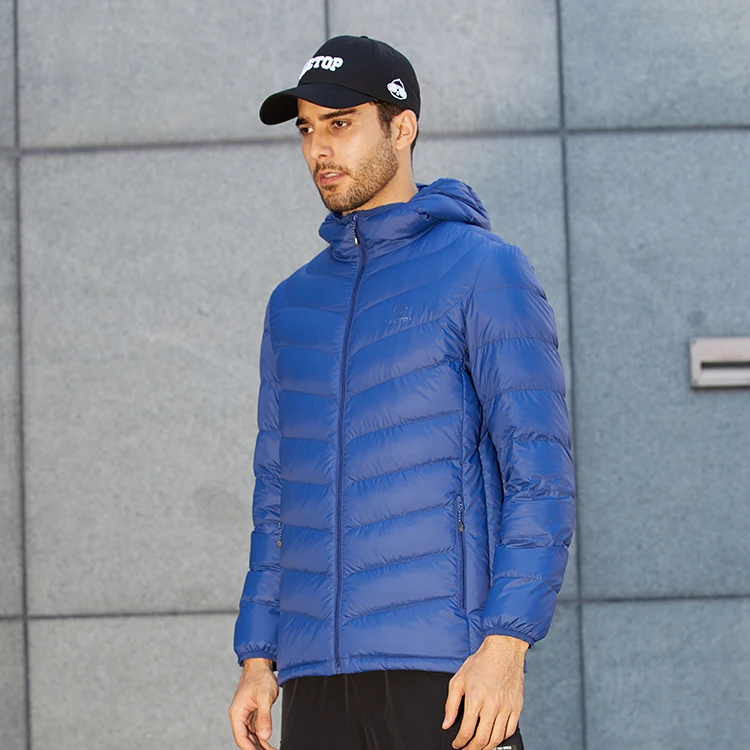 2021 New Autumn Winter Men's Ultra-Light Down Jacket Hooded Waterproof Warm Outdoor White Duck Down Cotton Clothes Jacket Tops
