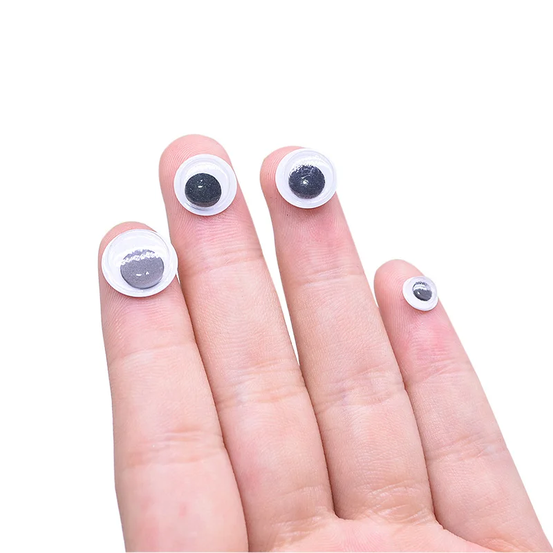 6/8/10/12mm Googly Eyes Self-adhesive DIY Scrapbooking Accessories for Teddy Bear Stuffed Toy Dolls Parts