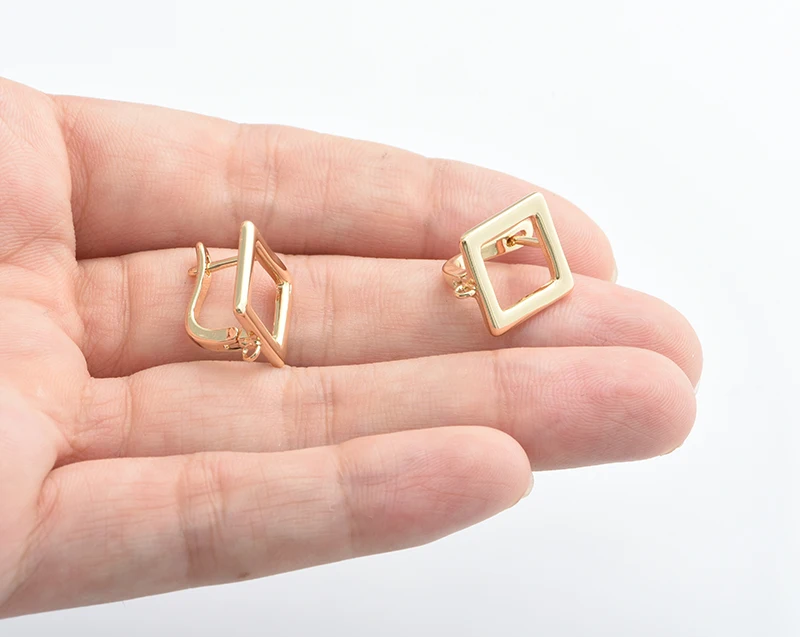 Trendige große quadratische Messing-Ohrringhaken mit Verschluss, Schmuckzubehör, Zubehör für die Herstellung von DIY-Schmuck für Frauen – Detail 4