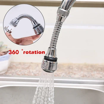 

Kitchen Faucet Showerhead Extension Pipe Filter Splash-proof Rotating Filter Water Saver Douche Two Water Outlet Methods