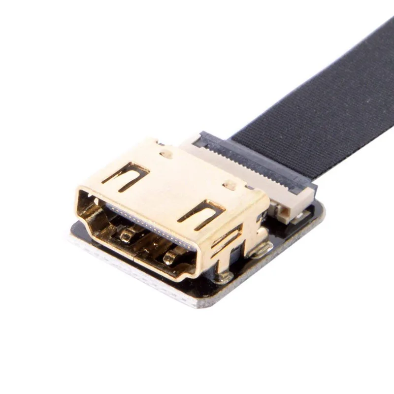 FPV До Угловой 90 градусов HDMI мужчин и женщин FPC плоский кабель для HDTV мульти вертолет аэрофотосъемка 50 см черный