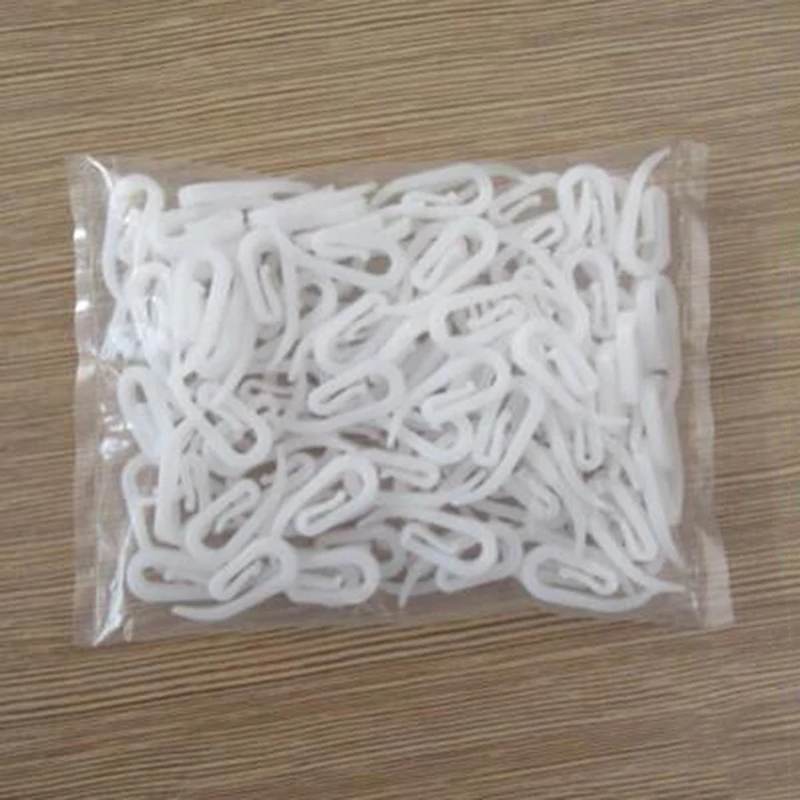 100PCS Curtain Pleat Hooks For Curtains Hooks White Plastic Shape Window  Curtain Hanging Accessories Cheap Simple Solid Hook