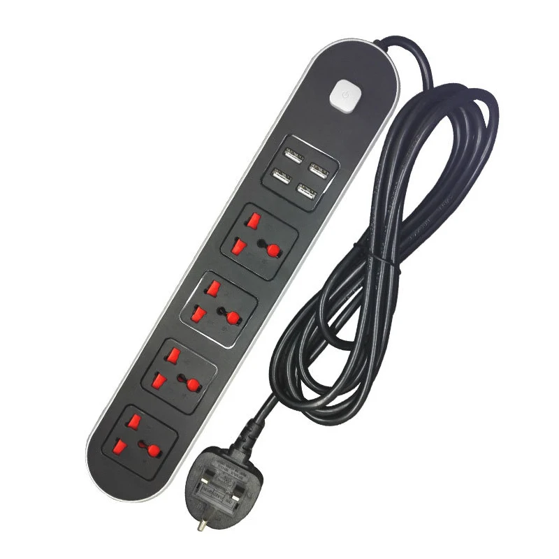 

Smart USB Power Strip Charging 4 USB Port 5V 3.4A Charger Adapters 4 AC Power Socket Outlets UK Plug Extension Socket