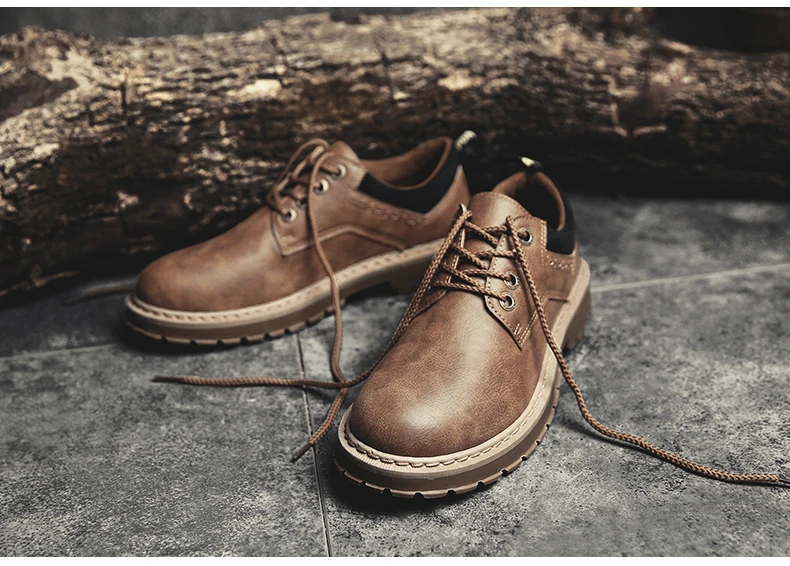 Vintage lace-up oxford leather shoes for men dance party wedding dress shoes genuine leather low-top martins boot outdoor sneakers (17)