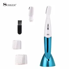 Surker триммер для бровей, нож для бритья, мини-бритва для женщин, для тела, для лица, подмышки, бикини, для ног, влажное/сухое, моющееся лезвие с 2 концевыми гребнями