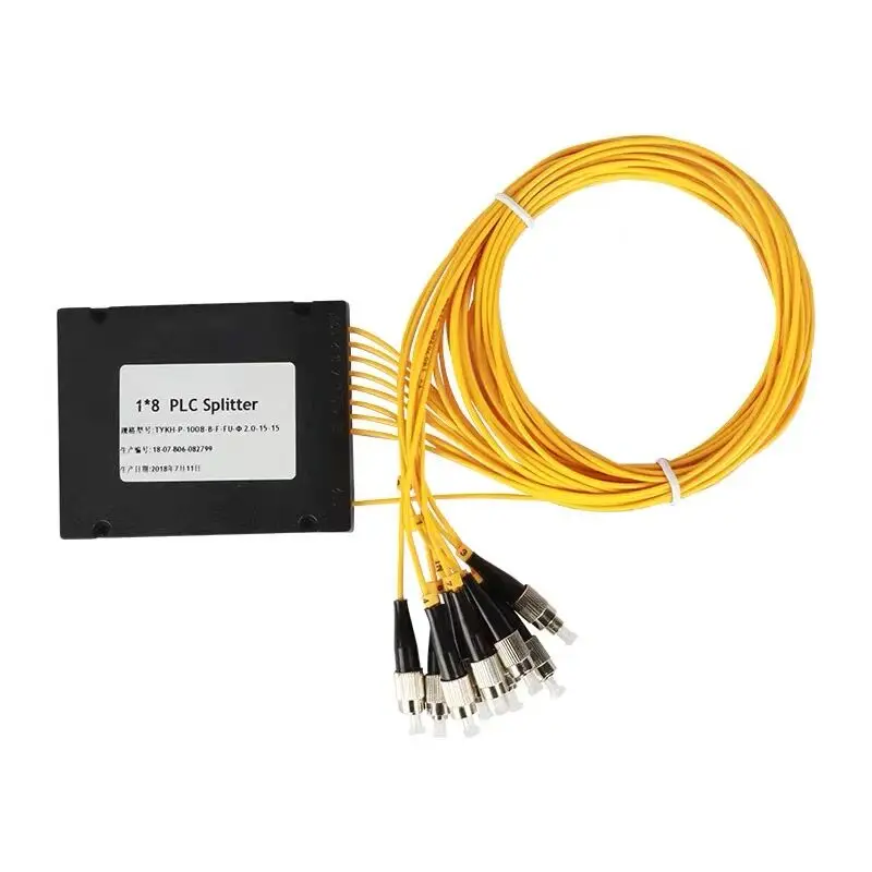FC/ UPC 1X8 PLC Singlemode Fiber Optical splitter FTTH PLC ABS type FBT PLC optical fiber splitter