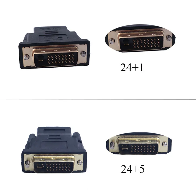 Elistooop DVI 24 + 1 штекер на HDMI гнездо конвертер позолоченный адаптер 1080P для HDTV LCD D|to