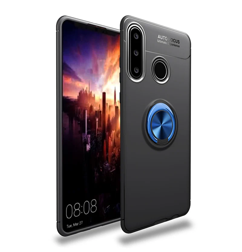 Blue and black Для huawei honor 10i чехол подставка с магнитным кольцом силиконовая Мягкая задняя крышка из ТПУ для honor 10 lite P Smart plus чехол для телефона funda - Цвет: Blue and black