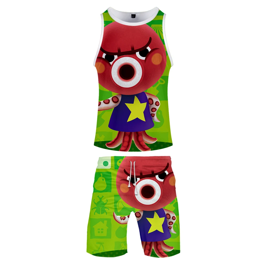 Animal Crossing 2 Pieces Men's Sportswear Tank Top Casual Sweatpants Men Sets 3D Animal Crossing:Pocket Camp Tracksuit Clothing Animal Crossing 2 Pieces Men's Sportswear Tank Top Casual Sweatpants Men Sets 3D Animal Crossing:Pocket Camp Tracksuit Clothing