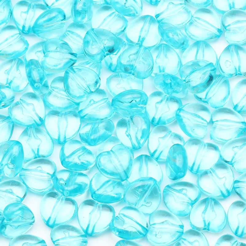 50/100/150/200pcs 11mm Transparent Charms Heart Shape Acrylic Beads Loose Spacer Beads For Jewelry Making Diy Bracelet Necklace