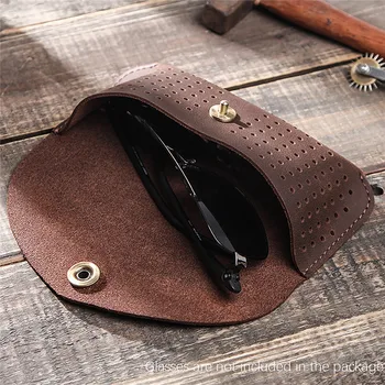 

Portable Glasses Storage Case Retro Leather Protective Cover Holder Bag Sunglasses Protector