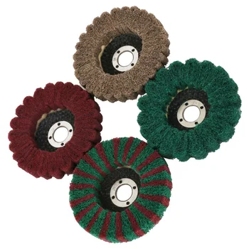

4pcs Polisher Flap Wheel Polishing Woodworking Furniture Metals Surfaces Self Sharpening Buffing Grinding Wheels