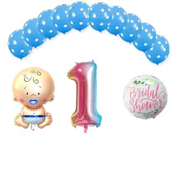 (13 шт./партия) набор воздушных шаров из фольги для малышей, воздушные шары для первого дня рождения, включая латексные шары с гелием
