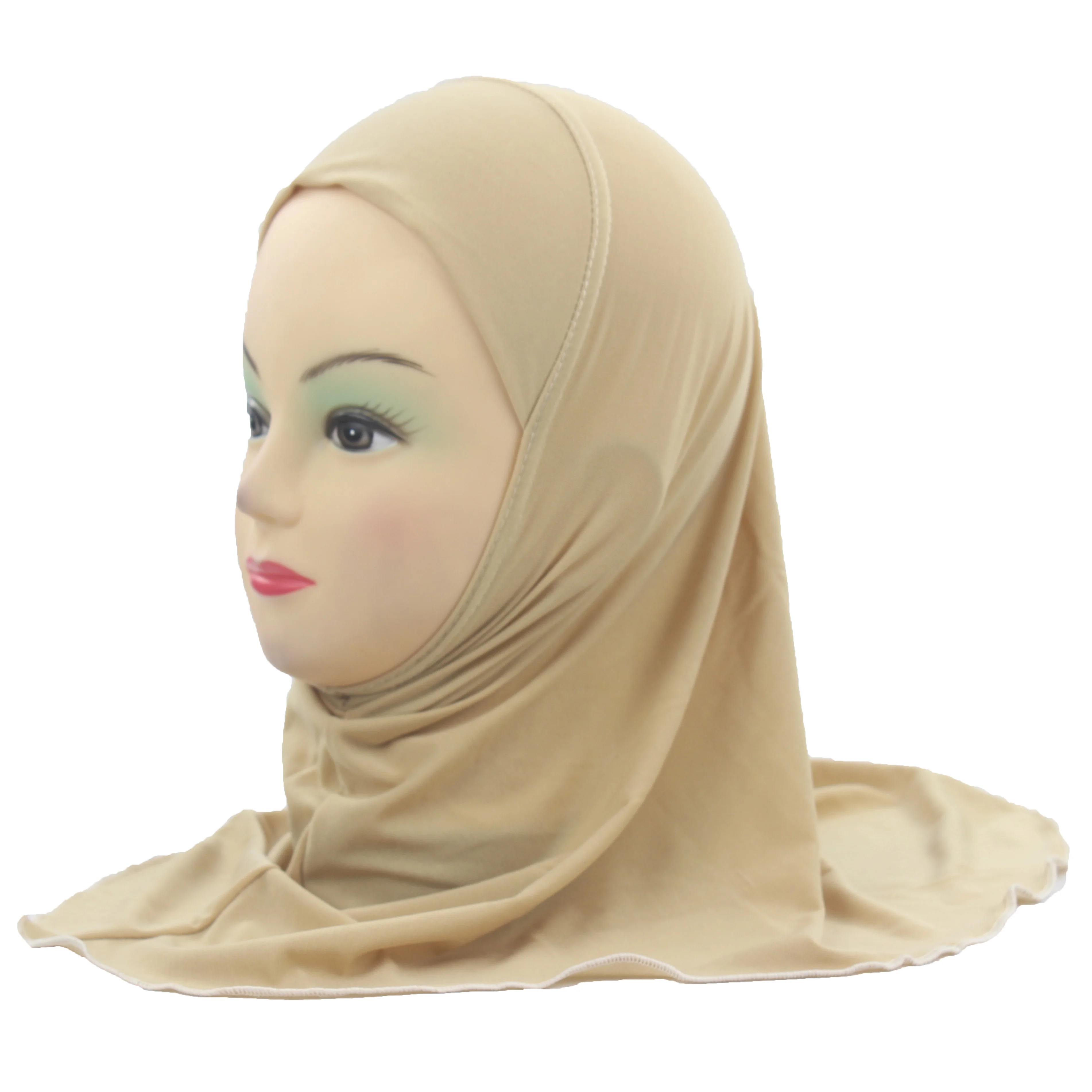Мусульманский хиджаб для детей, исламский шарф, шали, без украшений, мягкий и эластичный материал для девочек 2-7 лет