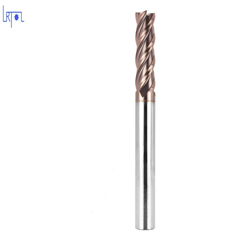 6PCS HRC50 d8,10,12*100L 4 Flutes set extra long Tungsten Carbide Straight Shank End Mill Set CNC Tool cutter of machine