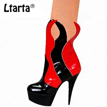 

LTARTA 2019 New Color Matching Boots Women Winter 15cm Nightclub Super High Heels Cos Flame Sexy Pole Dancing Boots LYP-C-043