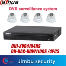 Dahua комплект cctv Hdcvi 1080P 4ch система видеонаблюдения DHI-XVR4104HS видеорегистратор 4 шт. DH-HAC-HDW1100S cctv камера безопасности