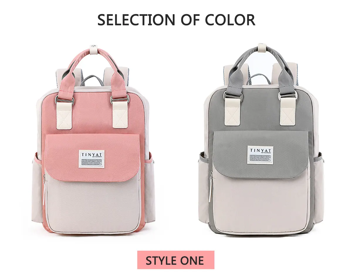 TINYAT рюкзак женский корейский Однотонный женский рюкзак для путешествий mochila feminina mujer Водонепроницаемый Школьный рюкзак для ноутбука сумки для девочек-подростков