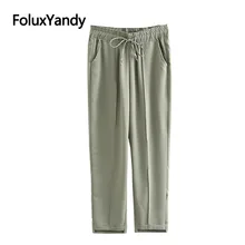 Ankle-length Pants Plus Size Trousers Women Elastic Waist Loose Casual Summer Pencil Pants KKFY4702
