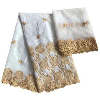 

Bazin riche getzner 2019 White tissu guinea brocade fabric latest african lace fabric nigerian gele headtie for women 7yards F1
