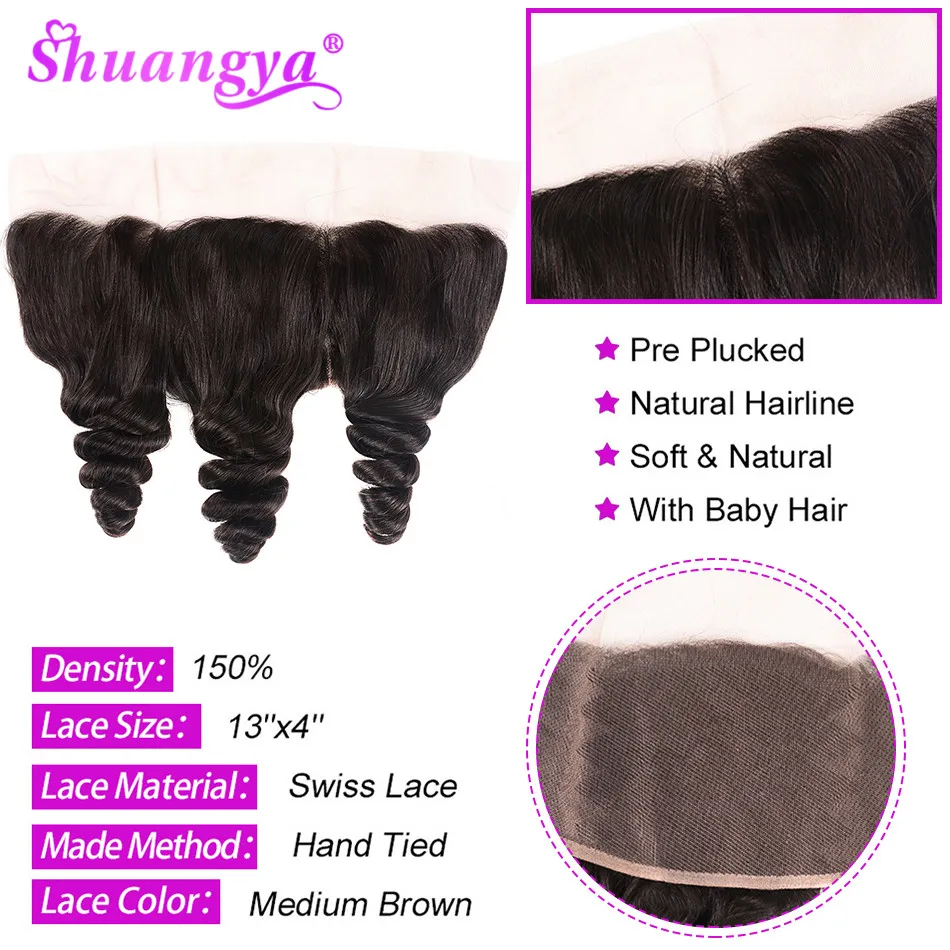 Волосы Shuangya, малазийские свободные волнистые пряди, с фронтальной частью, человеческие волосы, пряди, фронтальная пряди, волосы remy для наращивания