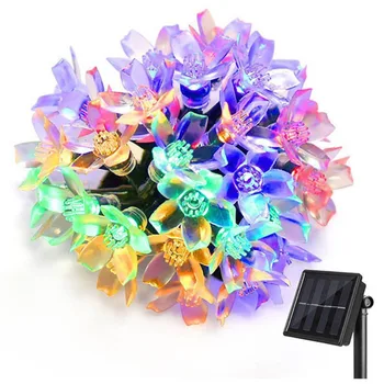 

Novelty Solar Garden Light 50 leds 7M Peach Flower LED String Fairy Lights Solar Garlands Night Lamp Christmas Decor For Outdoor