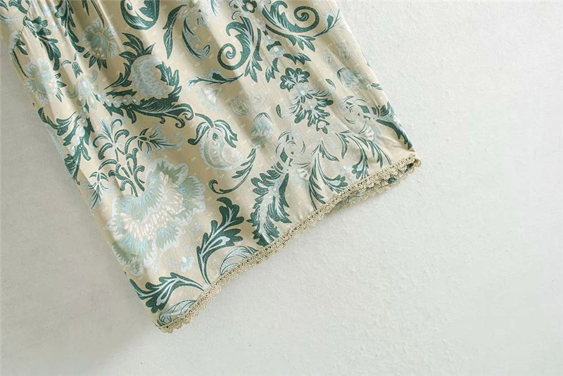 Винтажные шикарные женские широкие штаны с цветочным принтом в богемном стиле, женские свободные штаны с оборками и поясом из вискозы, длинные штаны в богемном стиле