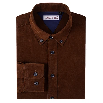 

Men's Long Sleeve Vintage Standard-fit Corduroy Shirt Comfortable Cotton Solid Casual Workwear Button-down Casual Shirts