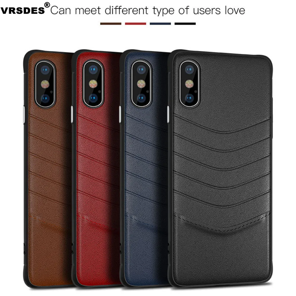 VRSDES Ultra Thin PU Leather Phone Case For iPhone X XS Max 7 8 Plus Cover Luxury Skin PC XR 6 6S Capa |