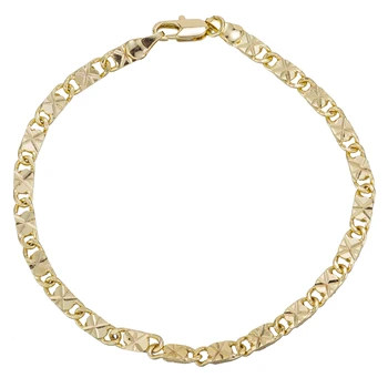 

Gold Color 4mm Flat Diamond Cut Star Link Chain Anklet, Ankle Bracelet for Women Men 9 10 11 inches