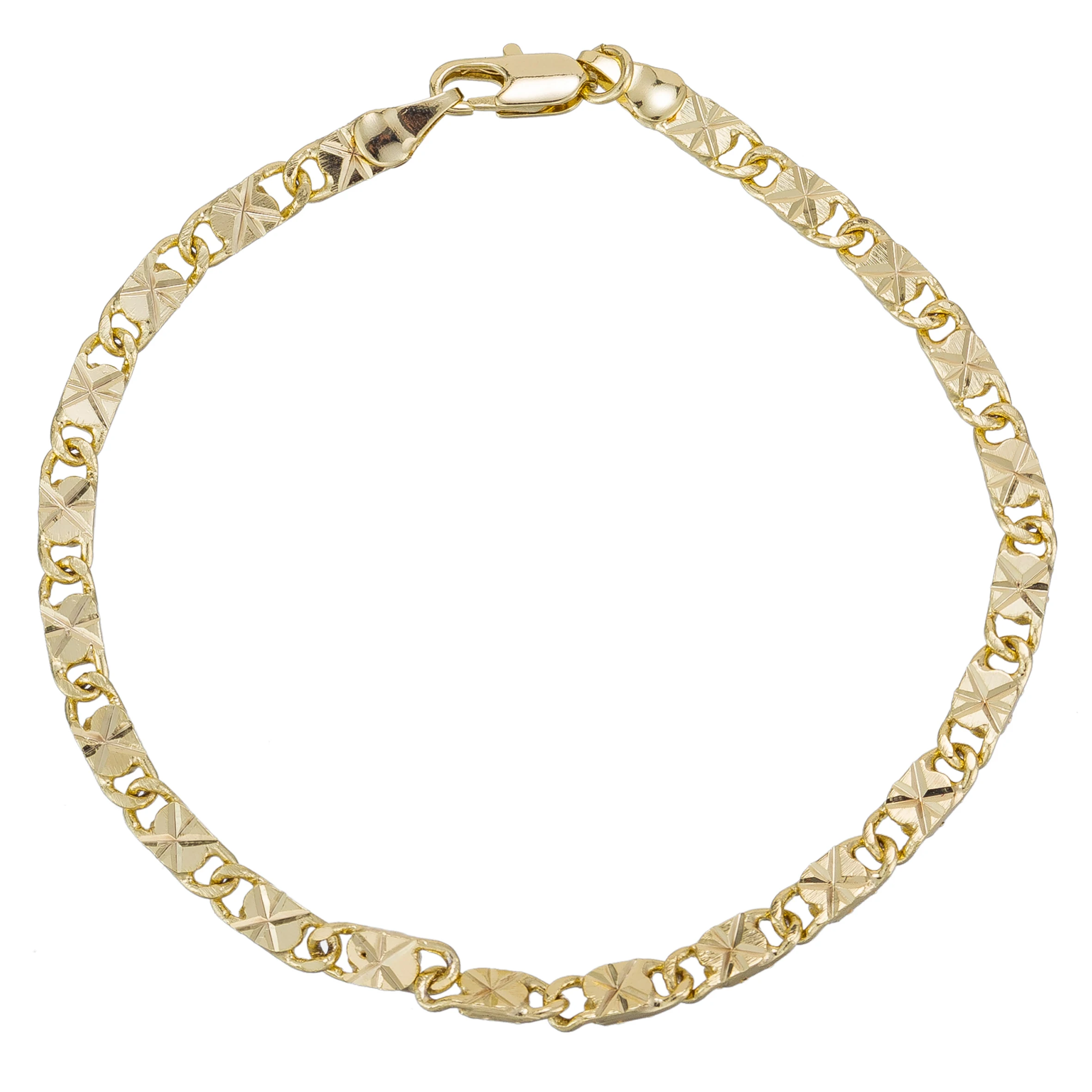 Gold Color 4mm Flat Diamond Cut Star Link Chain Anklet, Ankle Bracelet for Women Men 9 10 11 inches Gold Color 4mm Flat Diamond Cut Star Link Chain Anklet, Ankle Bracelet for Women Men 9 10 11 inches