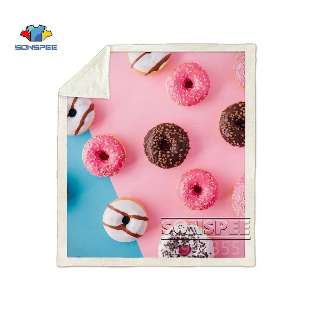 SONSPEE Macaron Шоколад Фрукты красочные Harajuku для детей и взрослых 3d принт одеяло диване покрытие зимнее теплое постельное белье офисное одеяло для короткого сна