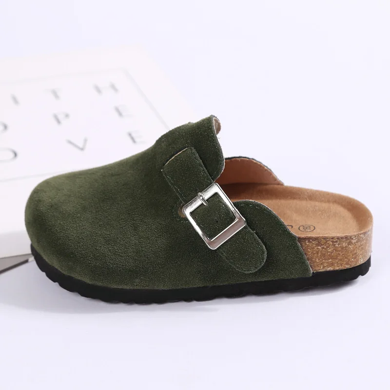ULKNN 2020 New Style Cork Female Baby CHILDREN'S Shoes Belt Buckle Home BOY'S Leisure Slippers FOR KIDS