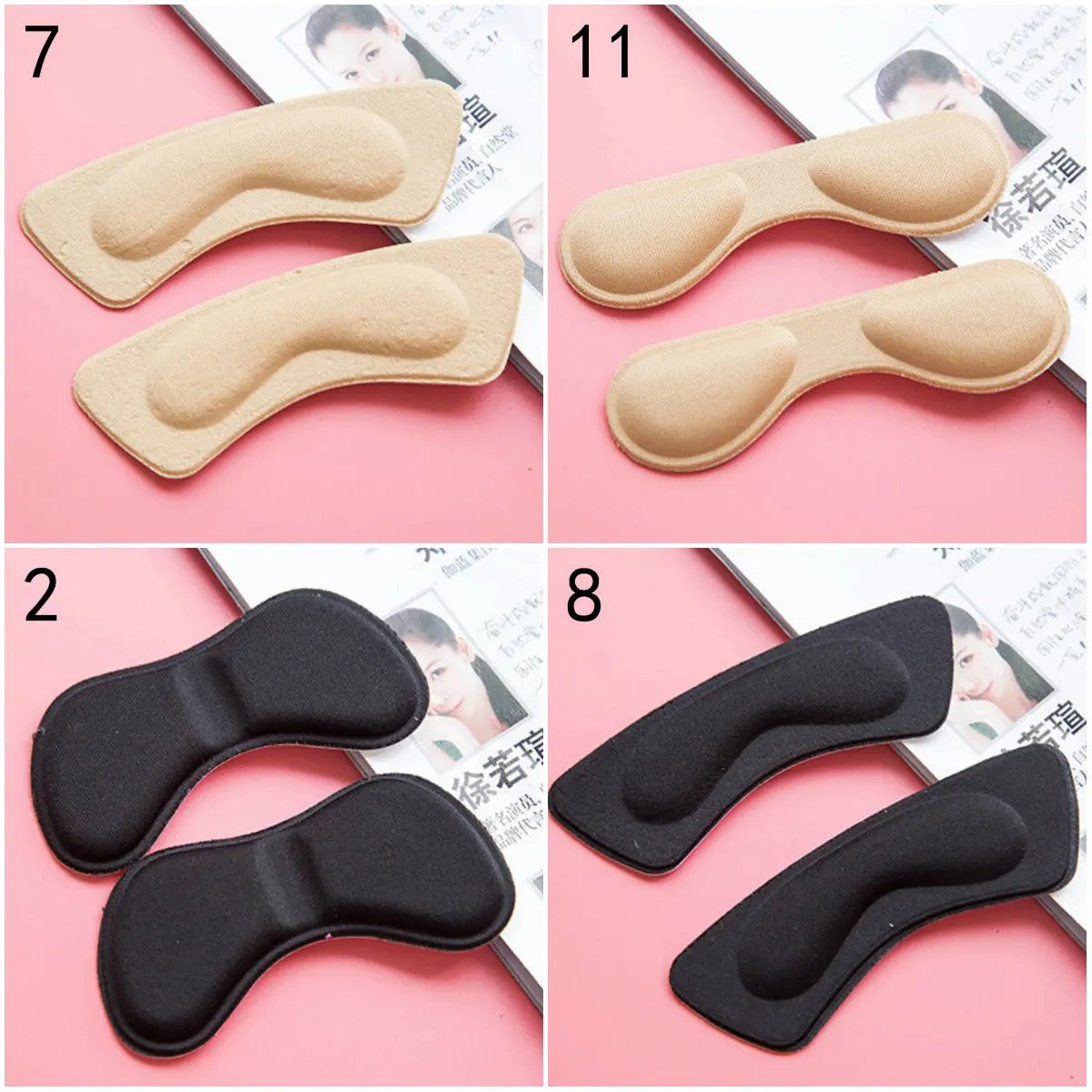 Practical Grip Back Heel Liner Gel Cushion Pads Soft Silicone Insole 3 Pairs
