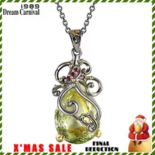 DreamCarnival 1989, женская мода, длинная цепочка, подвеска, ожерелье, большая зеленая капля воды, CZ, свадебное ювелирное изделие, для девушек WP6560