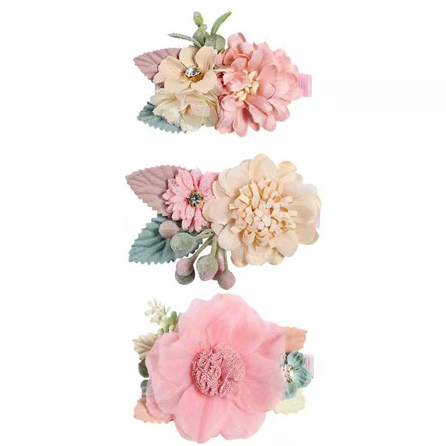 New Chiffon Flower Hair Clips Pins Accessories Cute Hair Clips Pins for Baby Girls Toddlers Hairpin Kids заколка для волос