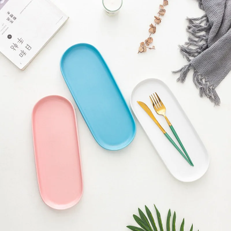 

Ceramic Tray Nordic Colorful Western Food Dessert Plate Multi-function Jewelry Cup Set Tray Home Kitchen Storage Supplies