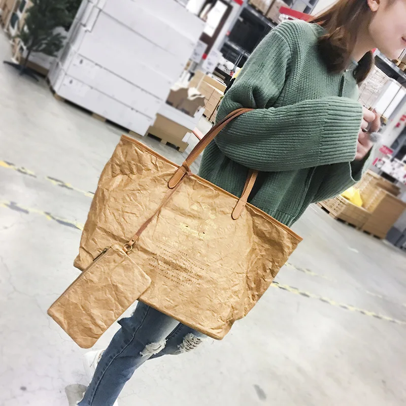 

WOMEN'S Bag 2019 New Style DuPont Paper Korean-style Kraftpaper WOMEN'S Fashion Handbag Crossbody/shoulder Bag Handbag a Generat