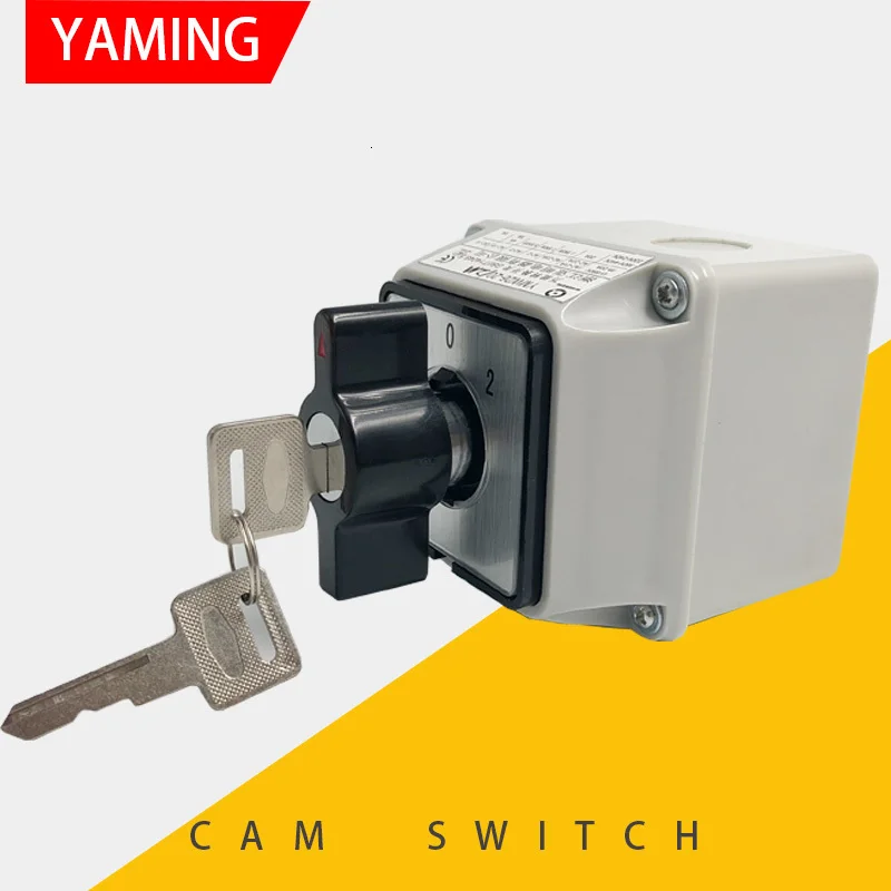 YMW26-20/2 MS кулачковый переключатель с защитной коробкой 3 положения DIY поворотный переключатель 8 терминалов винты серебряный контакт LW26