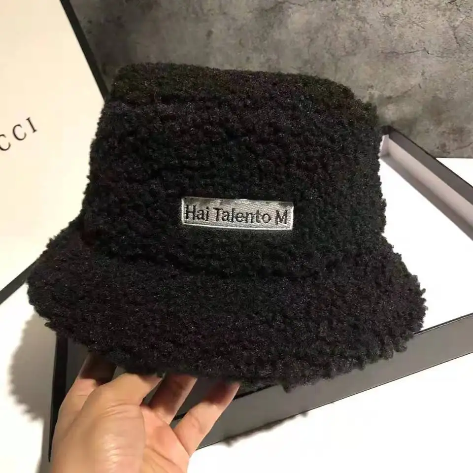 Obsessed with lavender.Star hat High quality wool fisherman's hat for autumn and winter women plush basin cap lanolin hat