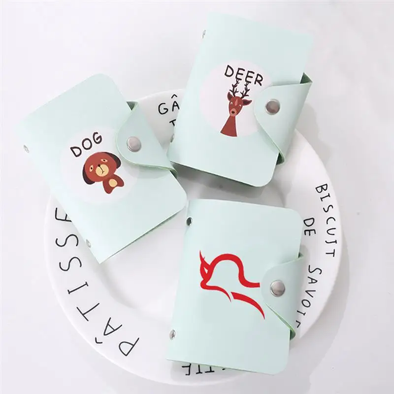 1Pc PU Leather Cute Printing Cartoon Card Purse Fashion Cute Cartoon Animal Creative Card Wallet Card Holder Children's Gift