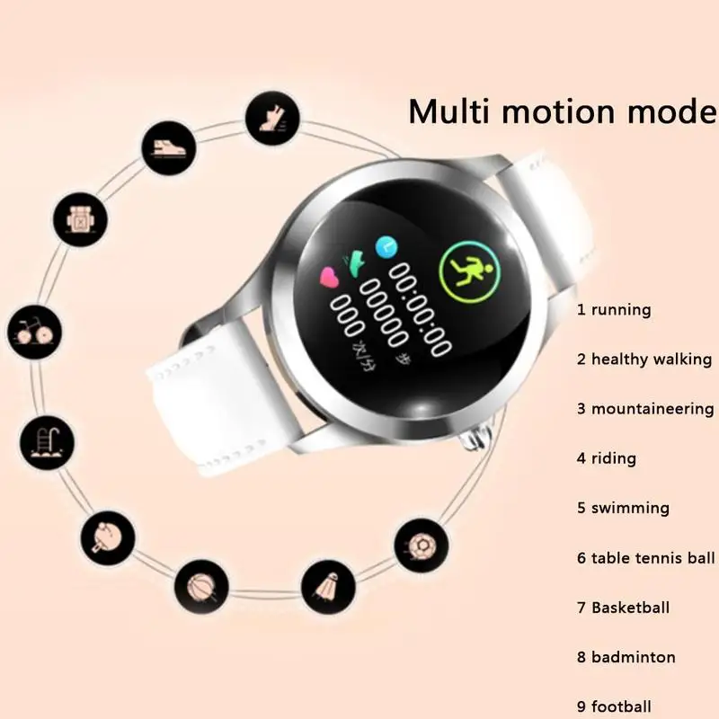 KW10 Women Smart Bracelet Heart Rate Monitoring Exercise Pedometer Waterproof Fitness Smart Band Bracelet
