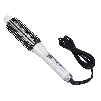 

32Mm Eu Plug Professional Ceramic Anion Hair Curler Straightener Hot Heat Comb Electric Lcd Hair Brush Curling Comb Round Large