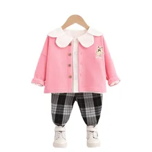 

New Spring Children Clothes Baby Girls Cartoon Jacket Shirt Pants 3Pcs/sets Autumn Kids Infant Clothing Toddler Casual Tracksuit