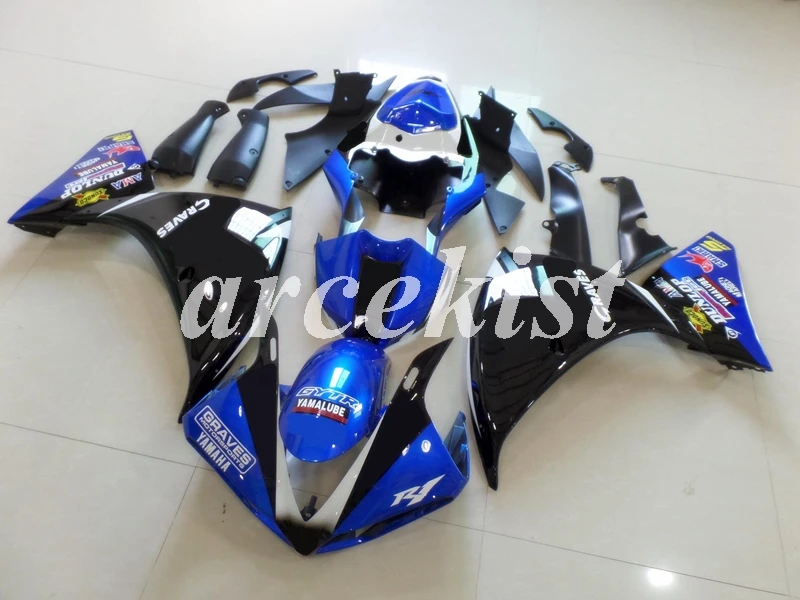 Инъекций ABS Полный обтекатели комплект подходит для Yamaha YZF1000 R1 09, 10, 11, 12, 13, 14, 2009 2010 2011 2012 2013 тела комплект темно-синие
