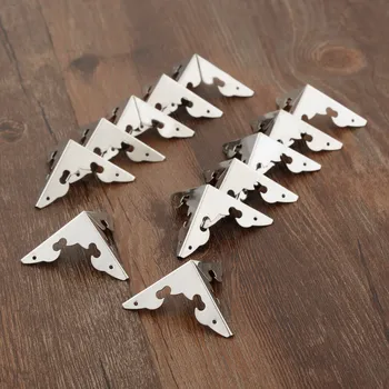 

12Pcs 30mm Antique Wood Box Feet Leg Corner Protector Guard Metal Crafts Decorative Bracket For Furniture Hardware Silver