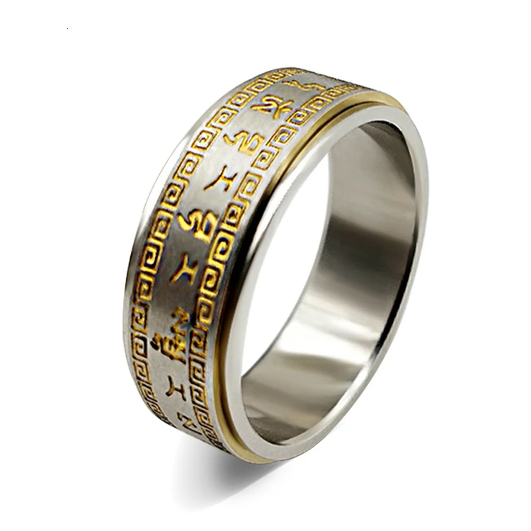 Новинка кольцо из титановой стали в стиле ретро изысканное унисекс с надписью